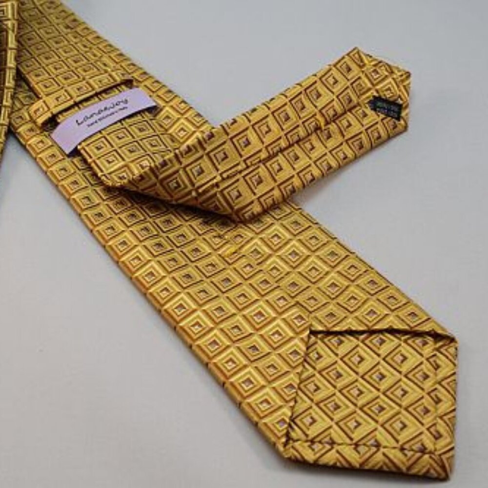 Extra Long Lanae Joy Silk Tie - Exclusive Private Label -  Gold Silver